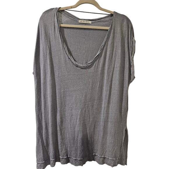 Free People‎ We the Free Under The Sun Tee in Denim Gray Womens Small Oversized - Picture 2 of 7